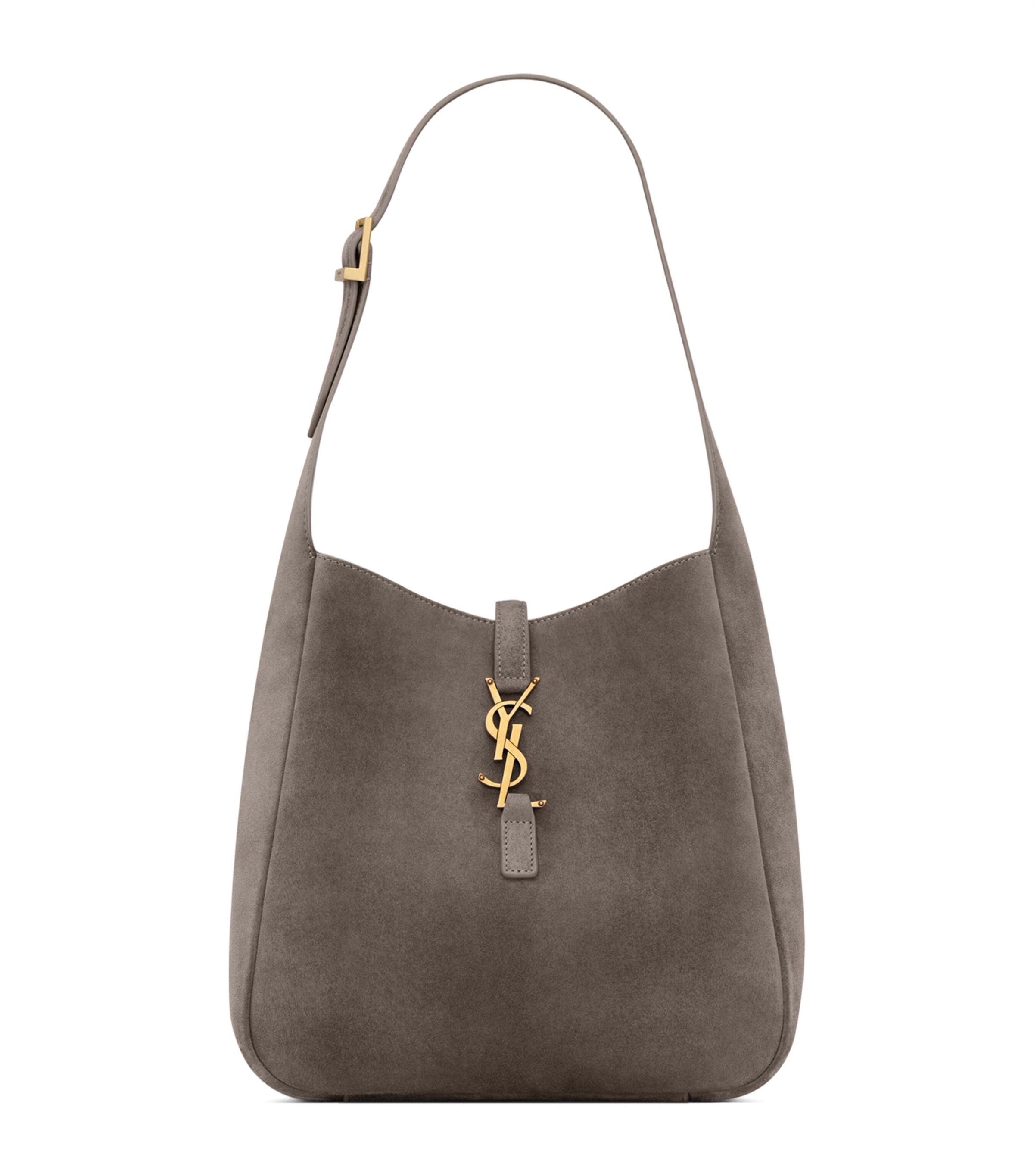 Saint Laurent Small Suede Le 5 À 7 Shoulder Bag In Gray