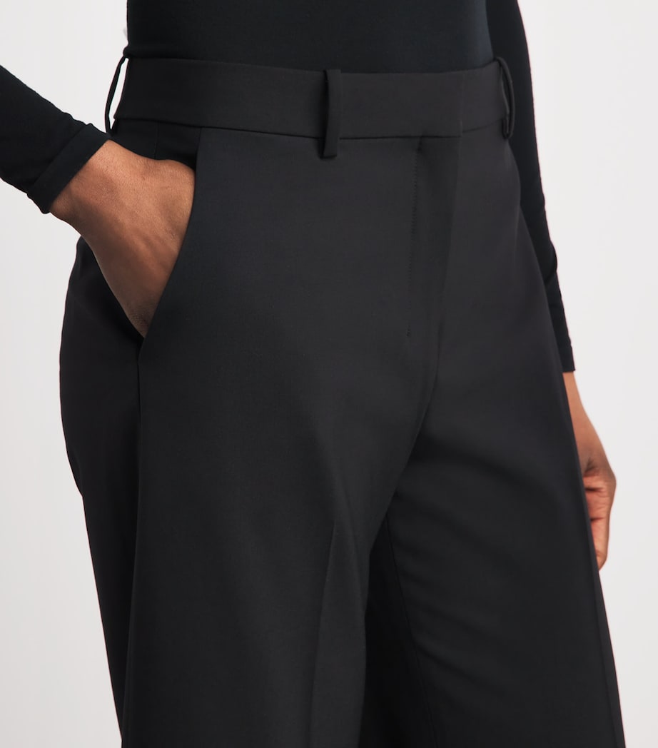 Stretch-Wool Flared Trousers 001 BLACK Image 3