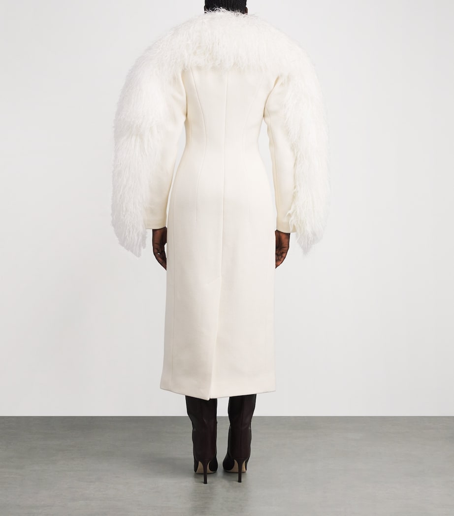 Virgin Wool Boa Coat 110 OFF-WHITE Image 4
