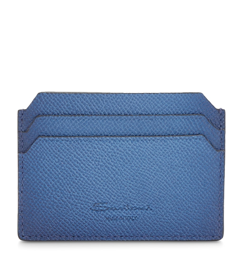 Leather Card Holder NAVY Image 1