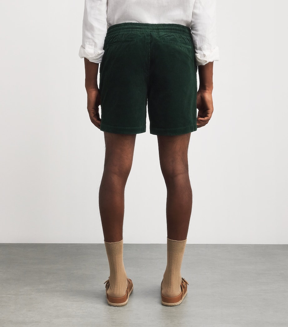 Cotton Corduroy Logo Shorts GREEN Image 4
