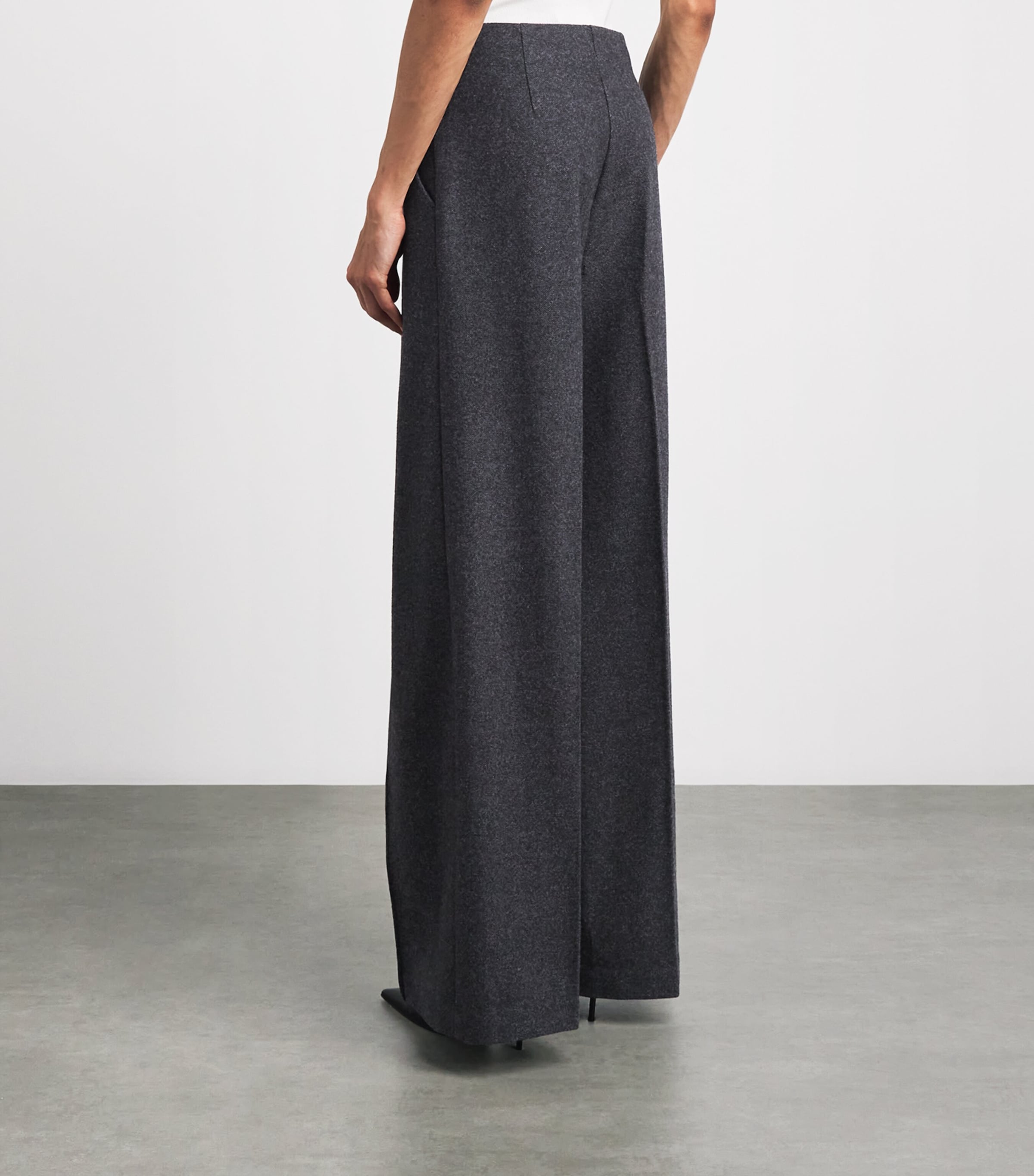 PAIGE Womens Wool-Blend Vicenza Trousers Charcoal Image 5