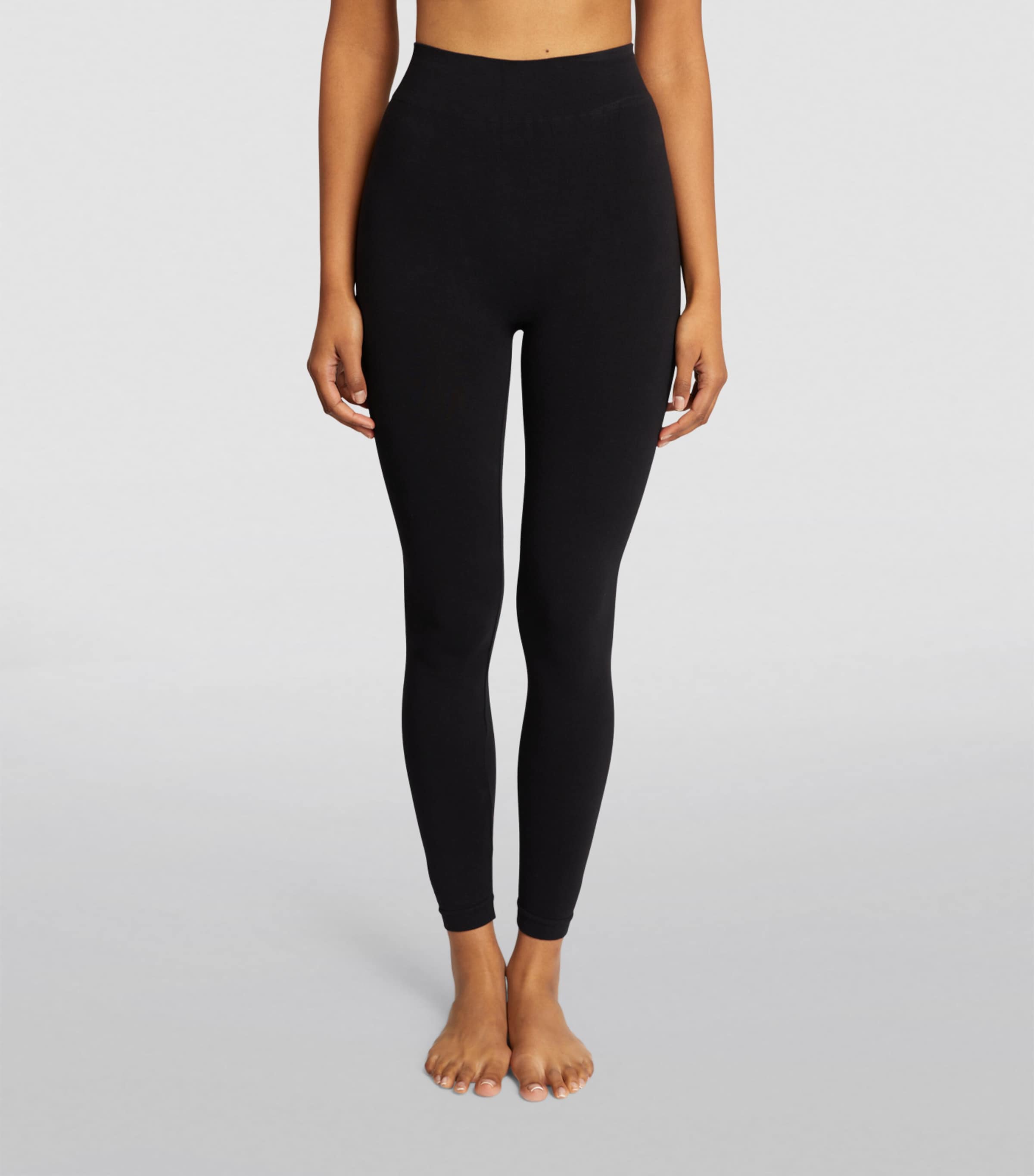 Cotton Seamless Leggings 3009 BLACK Image 3