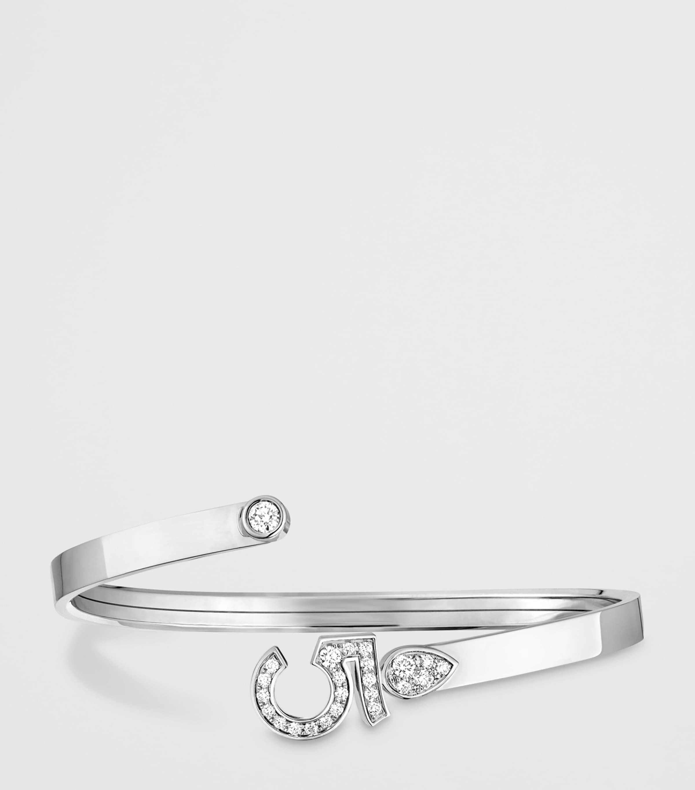 Yellow Gold and Diamond Eternal N°5 Bangle WHITE Image 2