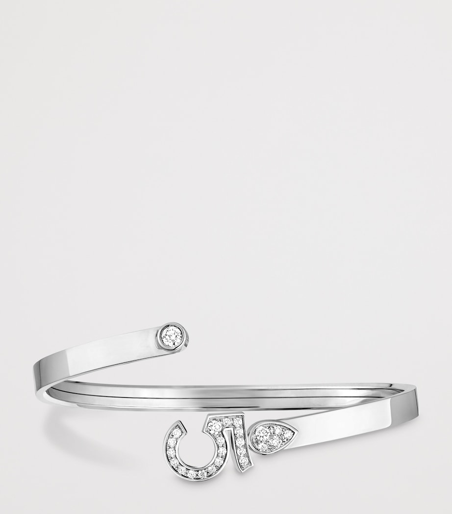 Yellow Gold and Diamond Eternal N°5 Bangle WHITE Image 2