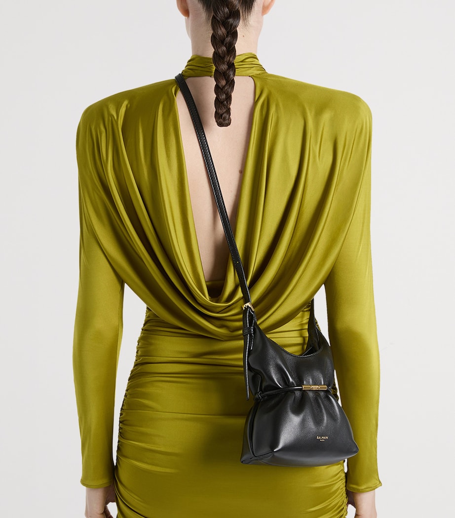 Balmain Mini Leather Sphynx Shoulder Bag Noir Image 4