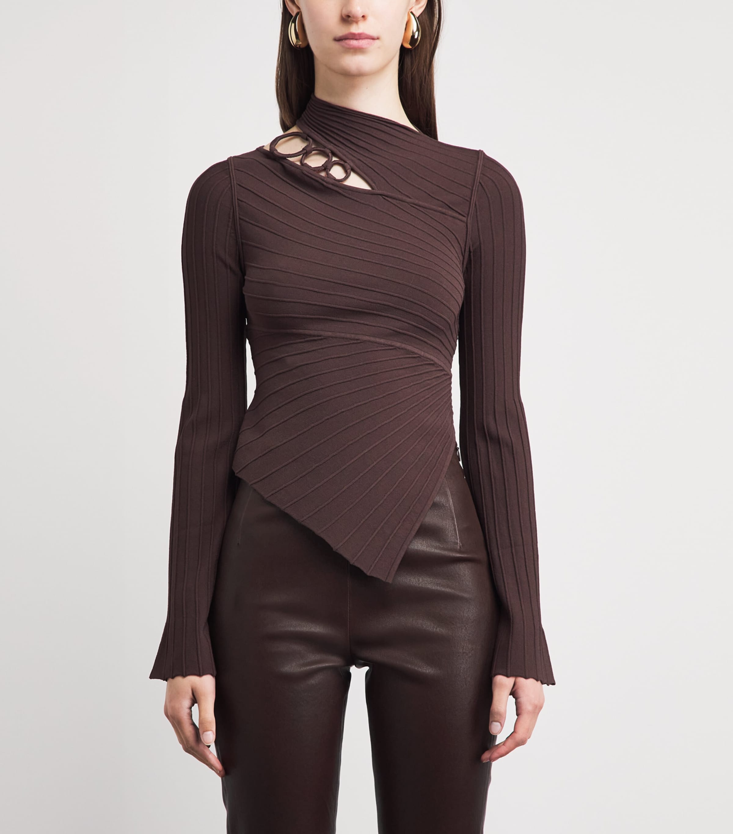 Cult Gaia Womens Knitted Tayla Top Luwak Image 4