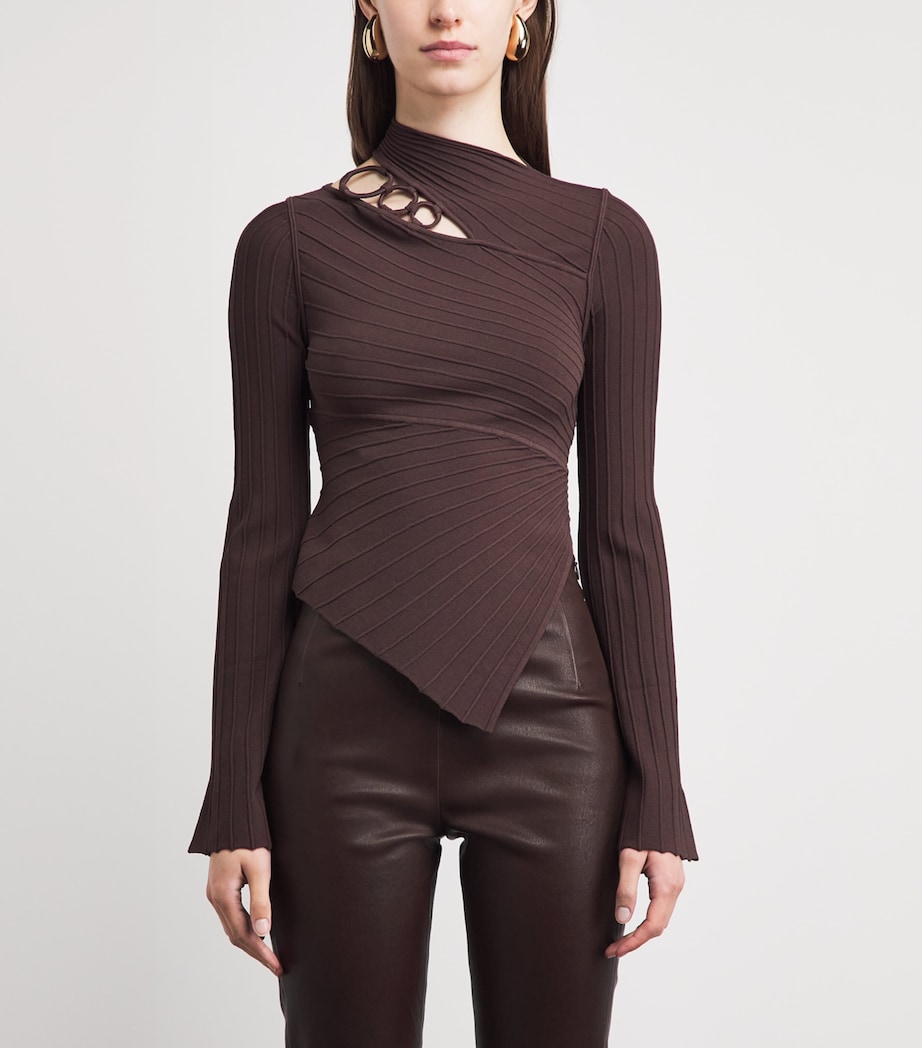 Cult Gaia Womens Knitted Tayla Top Luwak Image 4