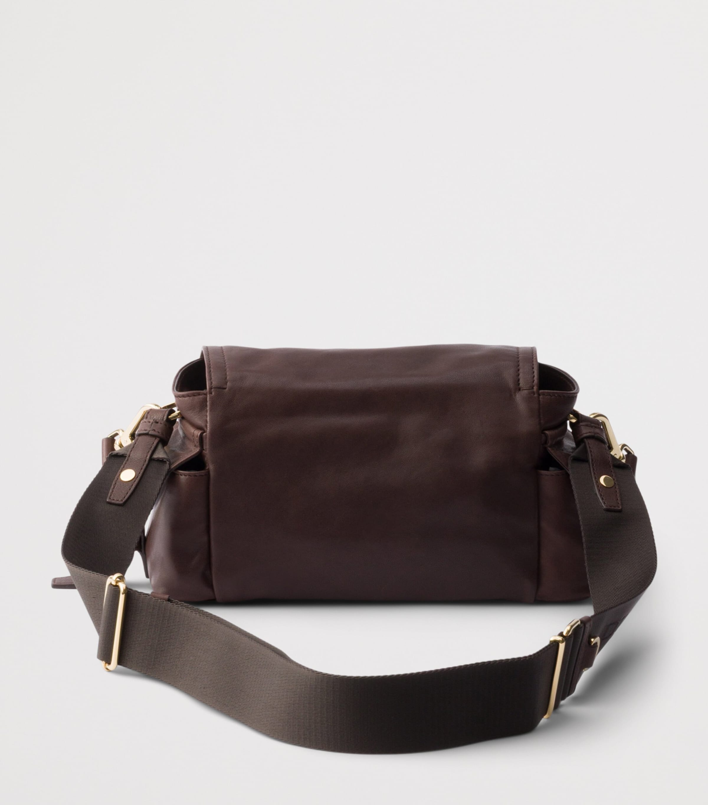 Prada Mini Lambskin Explore Shoulder Bag Brown Image 3