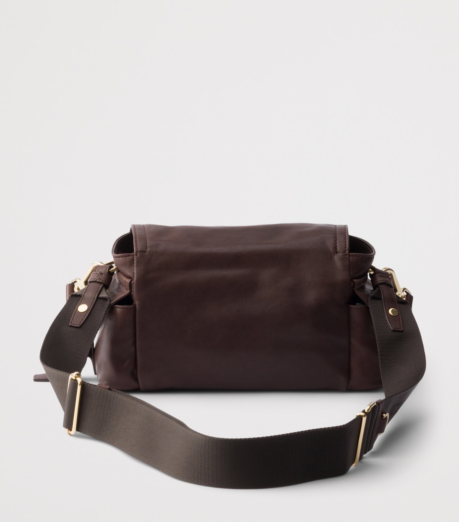 Prada Mini Lambskin Explore Shoulder Bag Brown Image 3