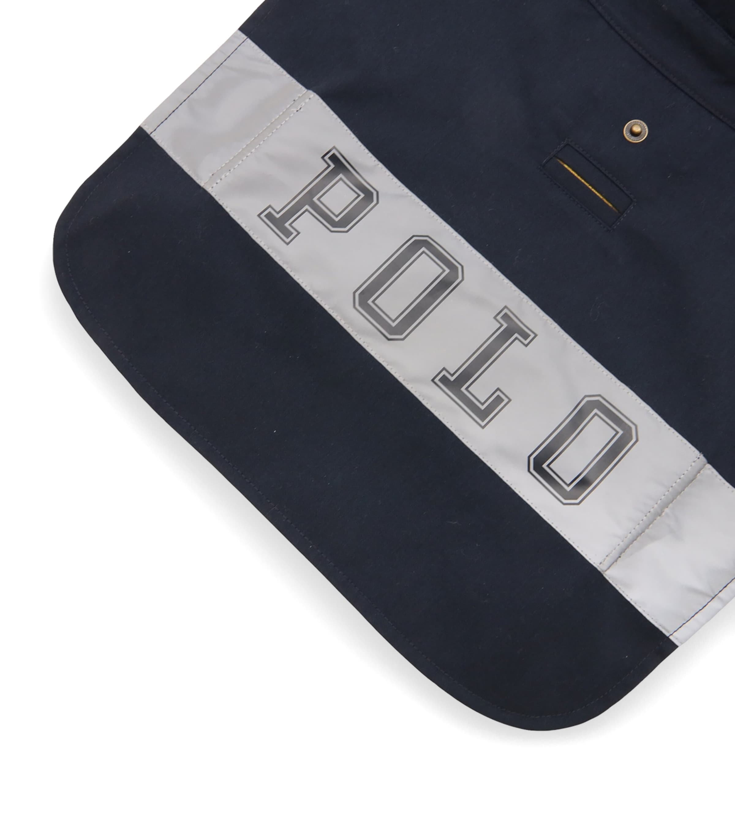 Canvas Hooded Polo Dog Raincoat (S) NAVY/GOLD BUGLE Image 7