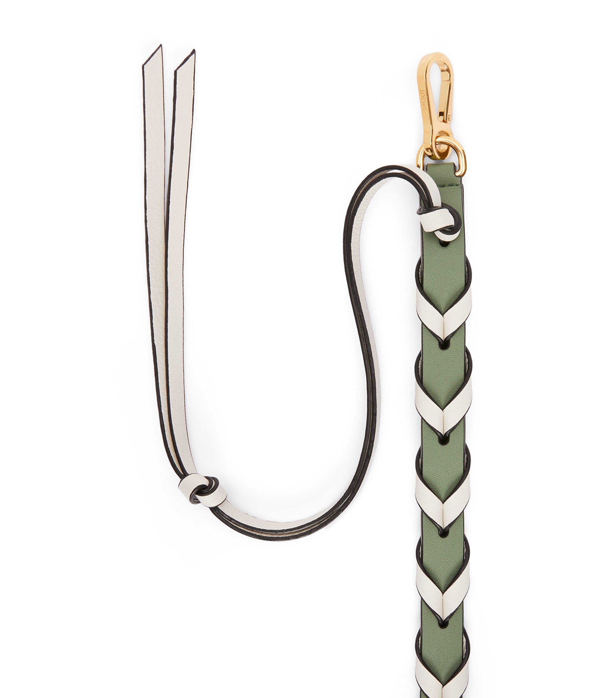 Leather Braided Strap AVOCADO/SOFT WHITE Image 2