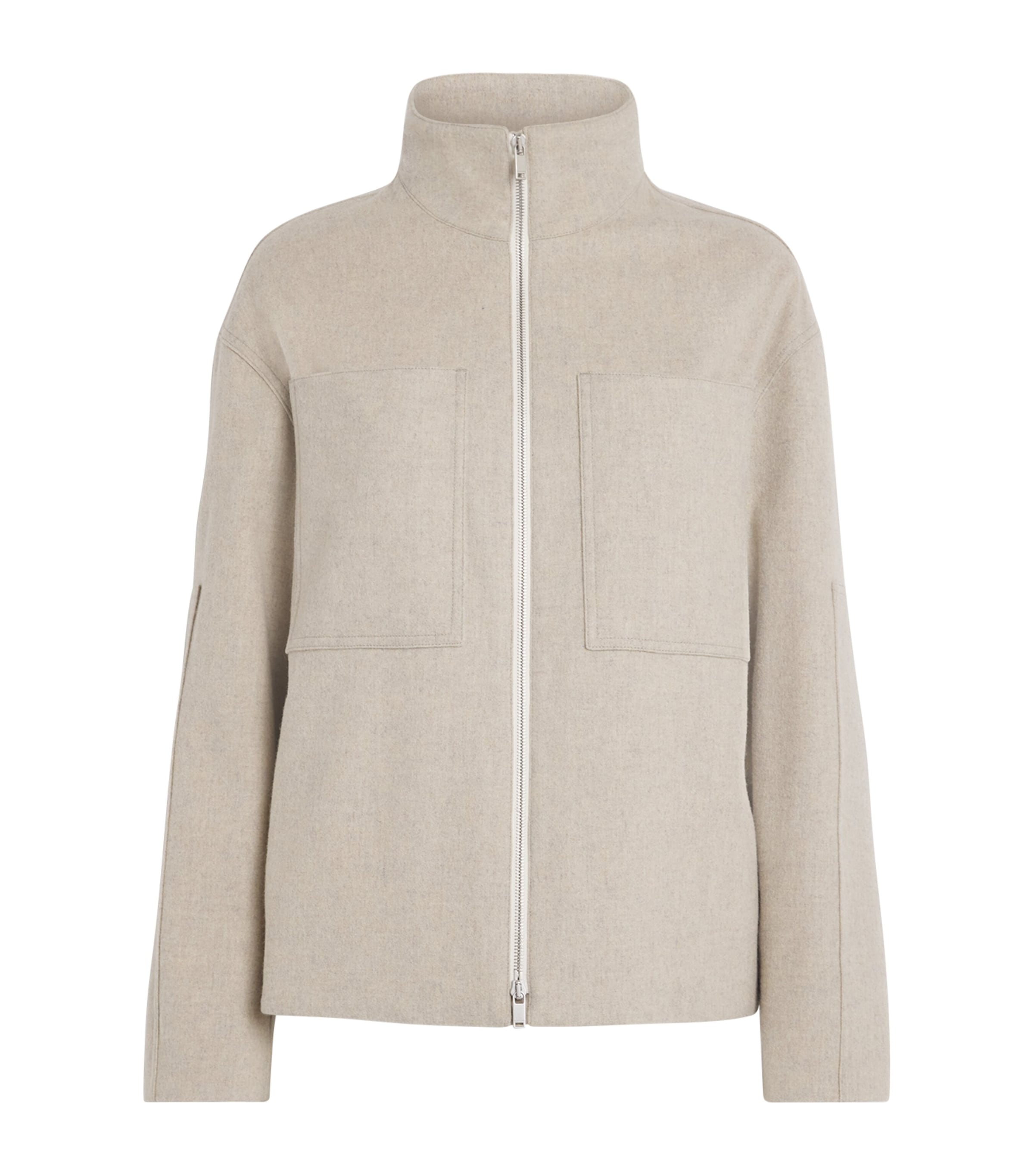 Jil Sander Virgin Wool Blouson Jacket In White