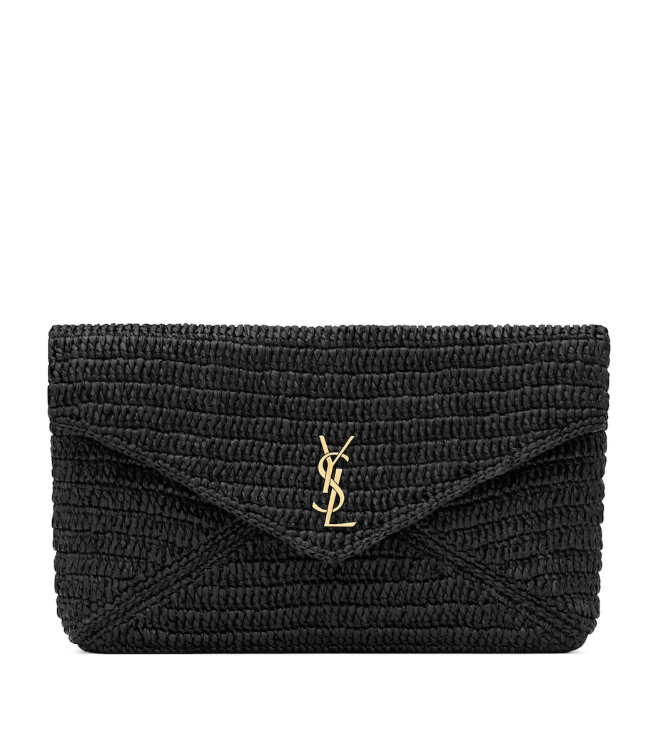 Saint Laurent Raffia Cassandre Envelope Pouch Image 1