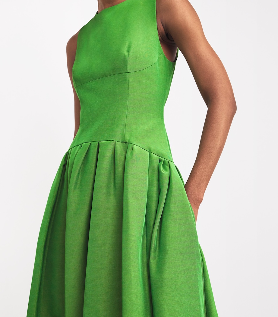 Carolina Herrera Green Sleeveless Boat-Neck Midi Dress | Harrods US Carolina Herrera Green Sleeveless Boat-Neck Midi Dress | Harrods US