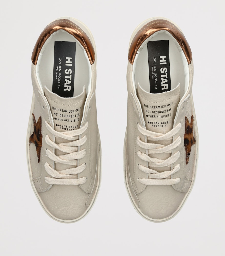 Golden Goose Leather Hi Star Sneakers Cream Comb Image 3