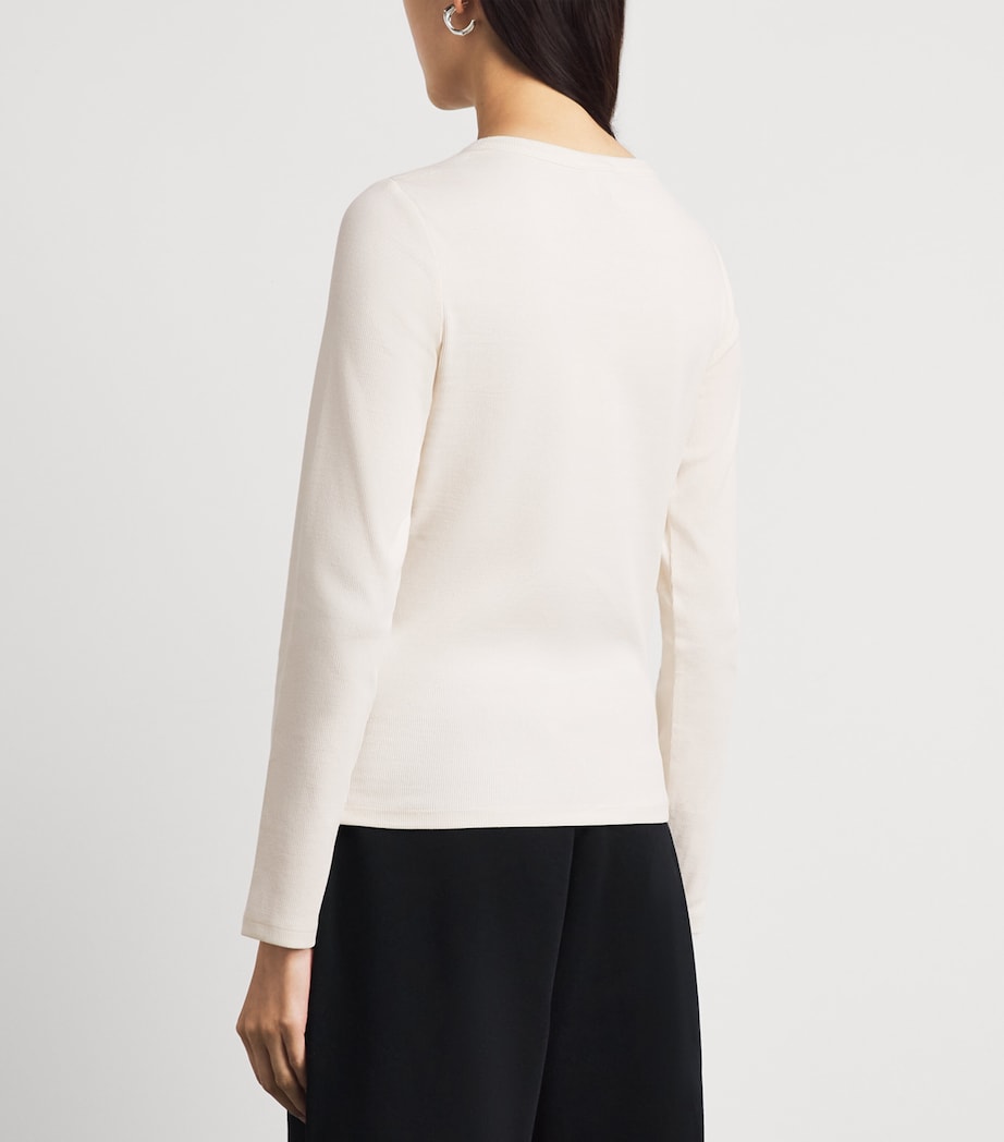 ME+EM Womens Stretch-Cotton Long-Sleeve Ultimate T-Shirt Autumn Ivory Image 5