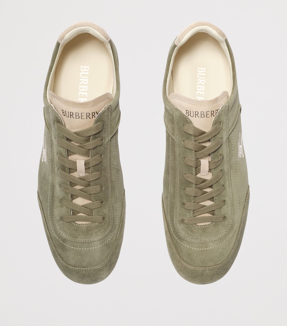 Burberry Mens Suede Knight Runner Sneakers Airforce Green/tawny Image 4