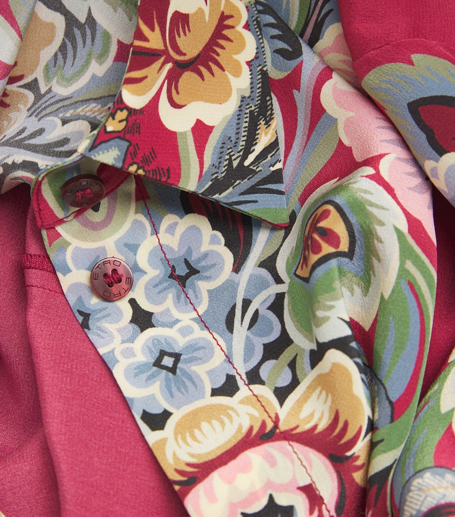 Silk Floral-Collar Shirt X0865 Image 5