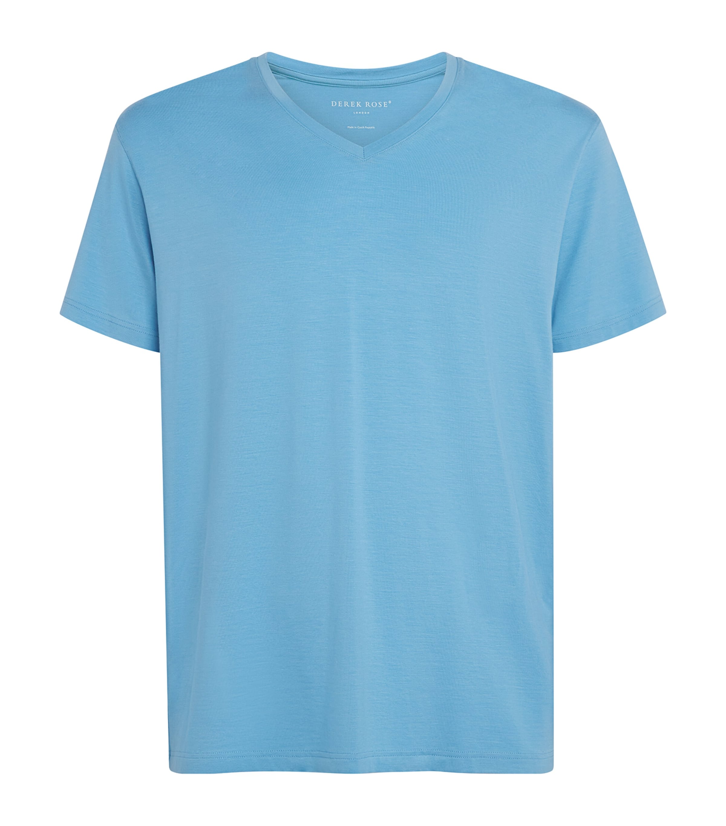 Derek Rose Basel V-neck Lounge T-shirt In Blue