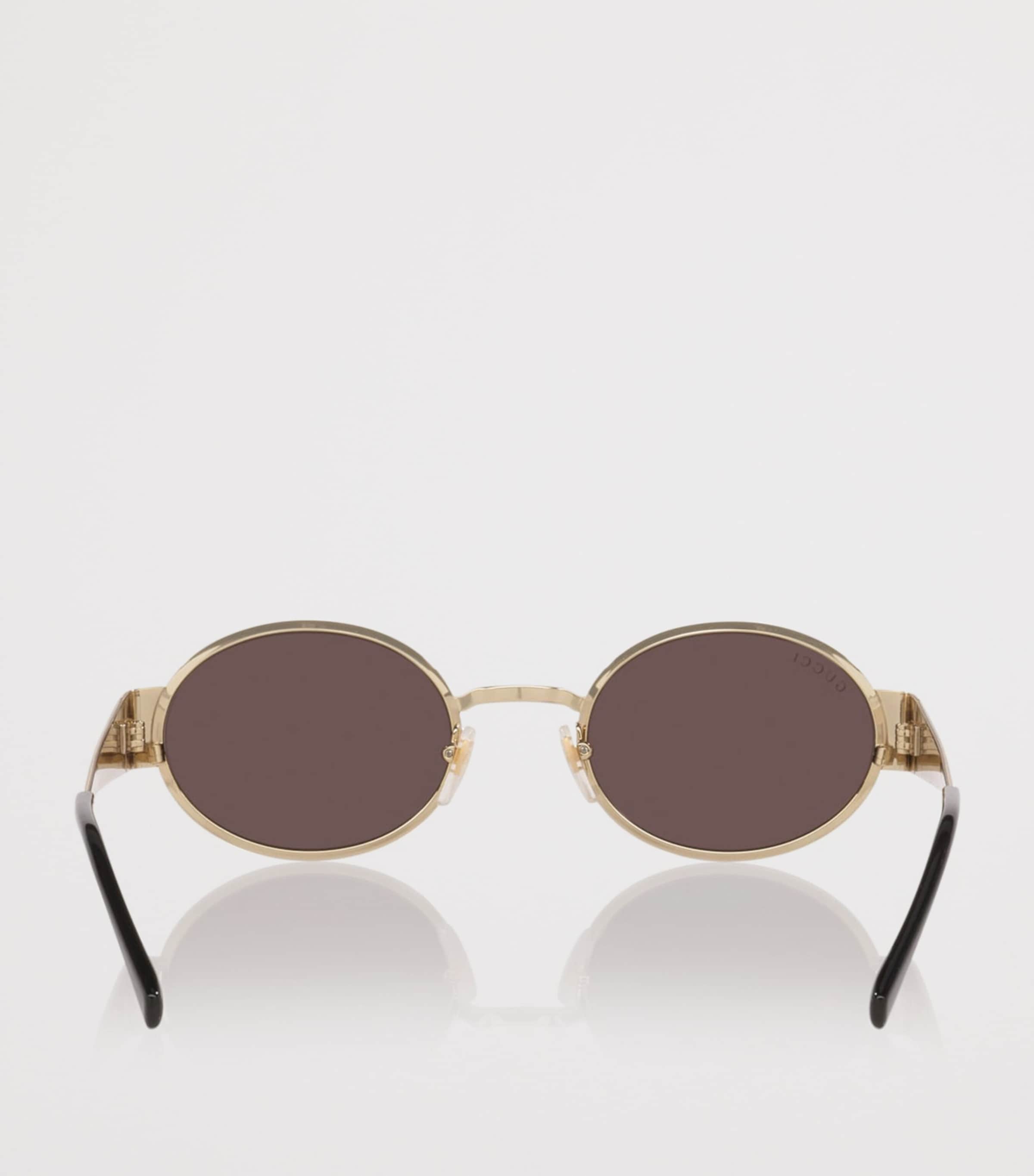 Gucci Metal Round Sunglasses Gold Image 4