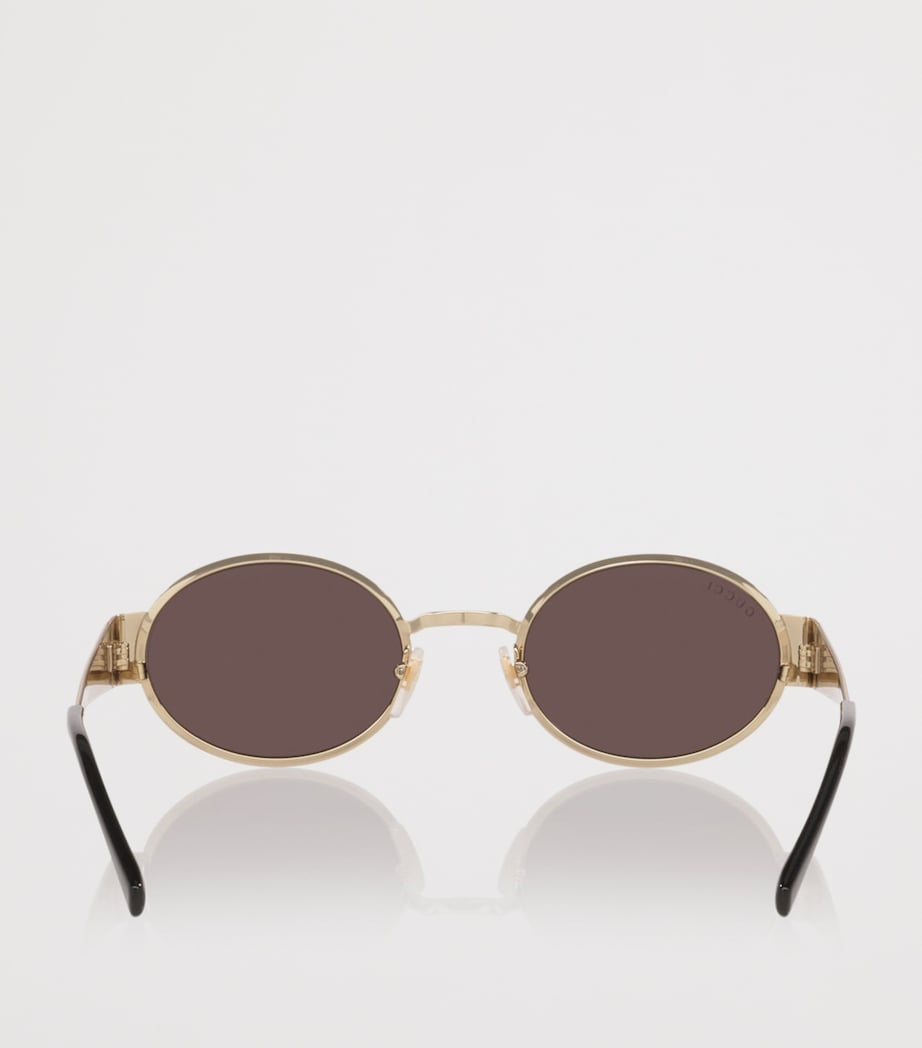 Gucci Metal Round Sunglasses Gold Image 4