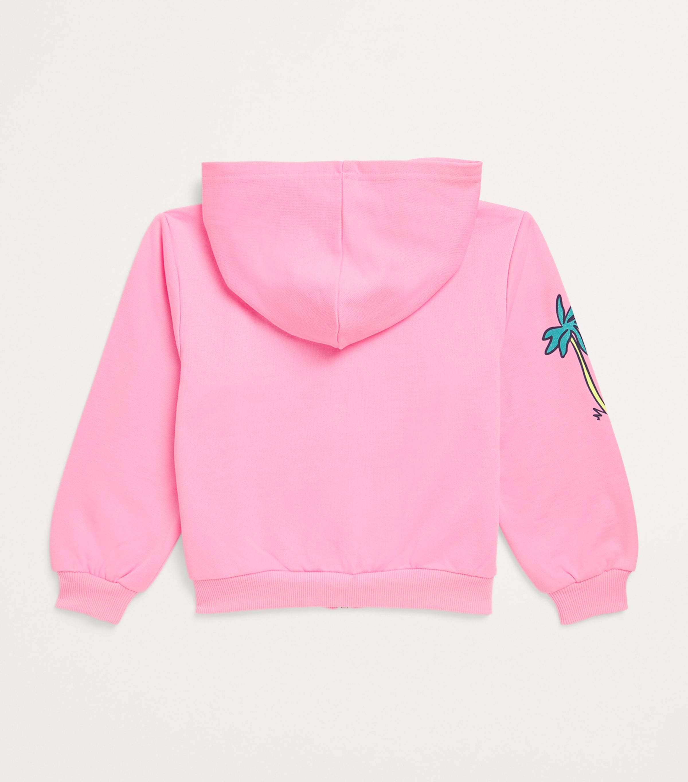 Flower Print Zip-Up Hoodie (2-12 Years) 462 PINK Image 2