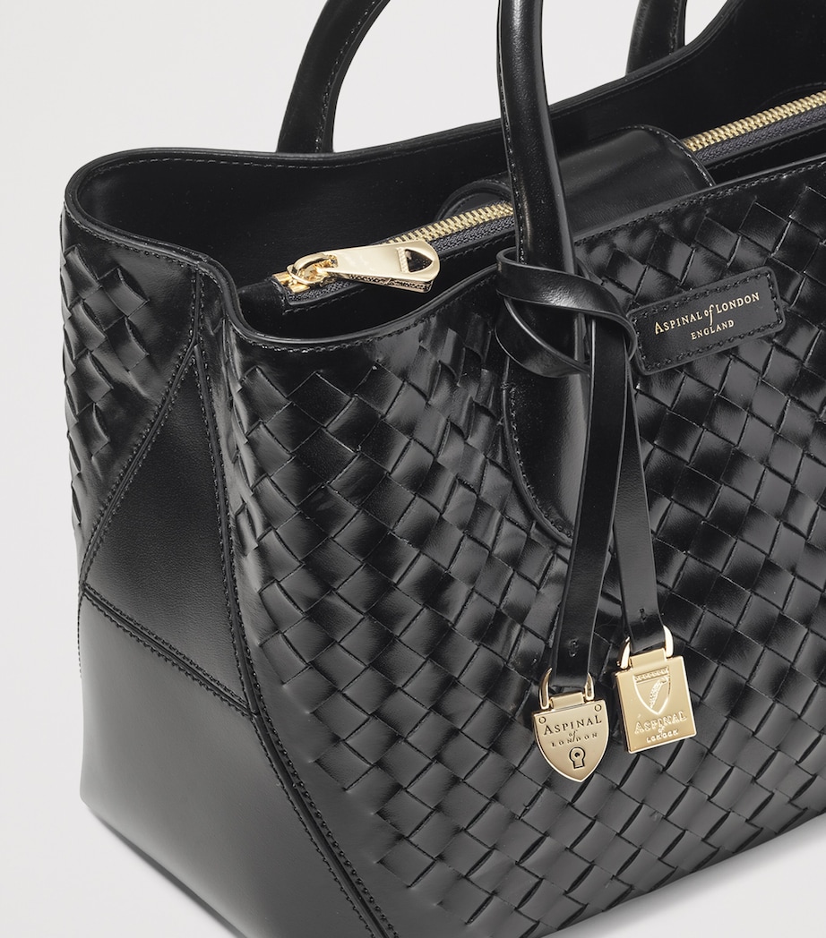 Midi Leather London Tote Bag BLACK Image 7