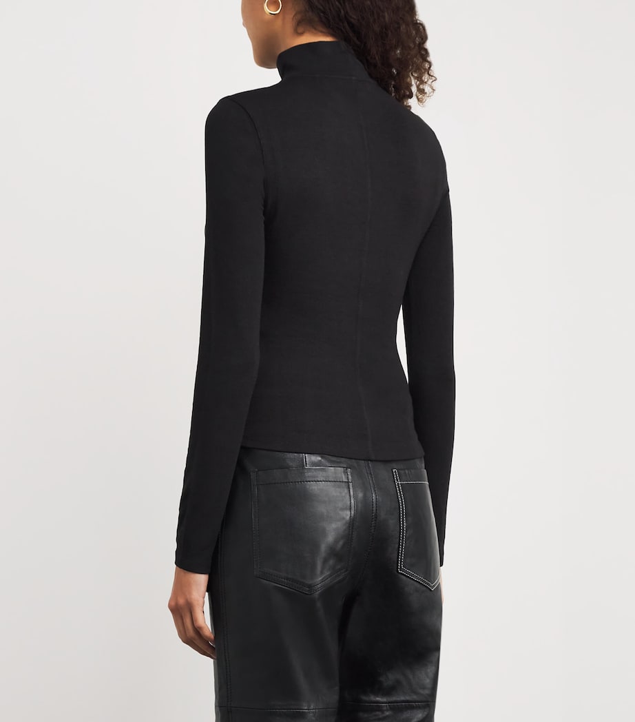 Modal Ribbed Rollneck Sweater BLACK Image 4