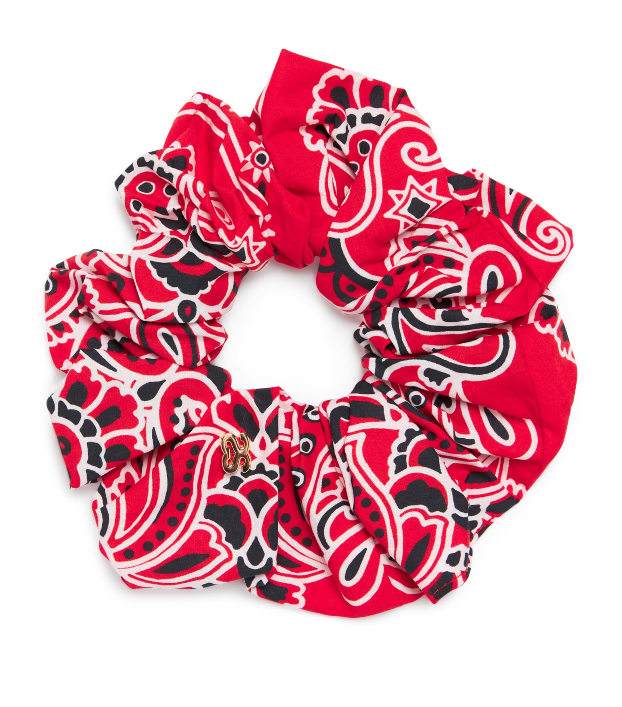Sandro Womens Rouges Bandana Print Scrunch In Red