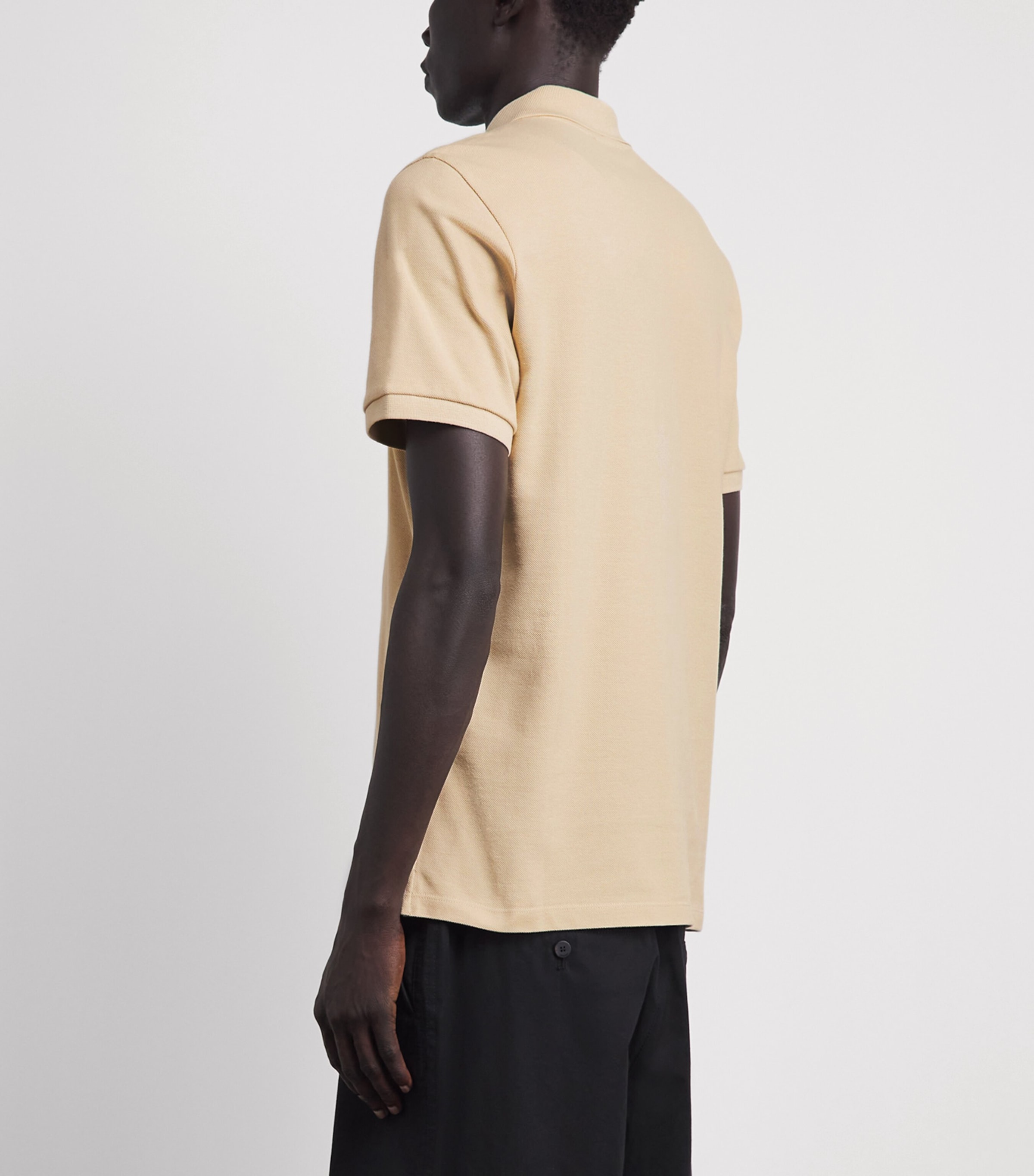Sandro Paris Mens Cotton 4S Patch Polo Shirt Beige Image 5