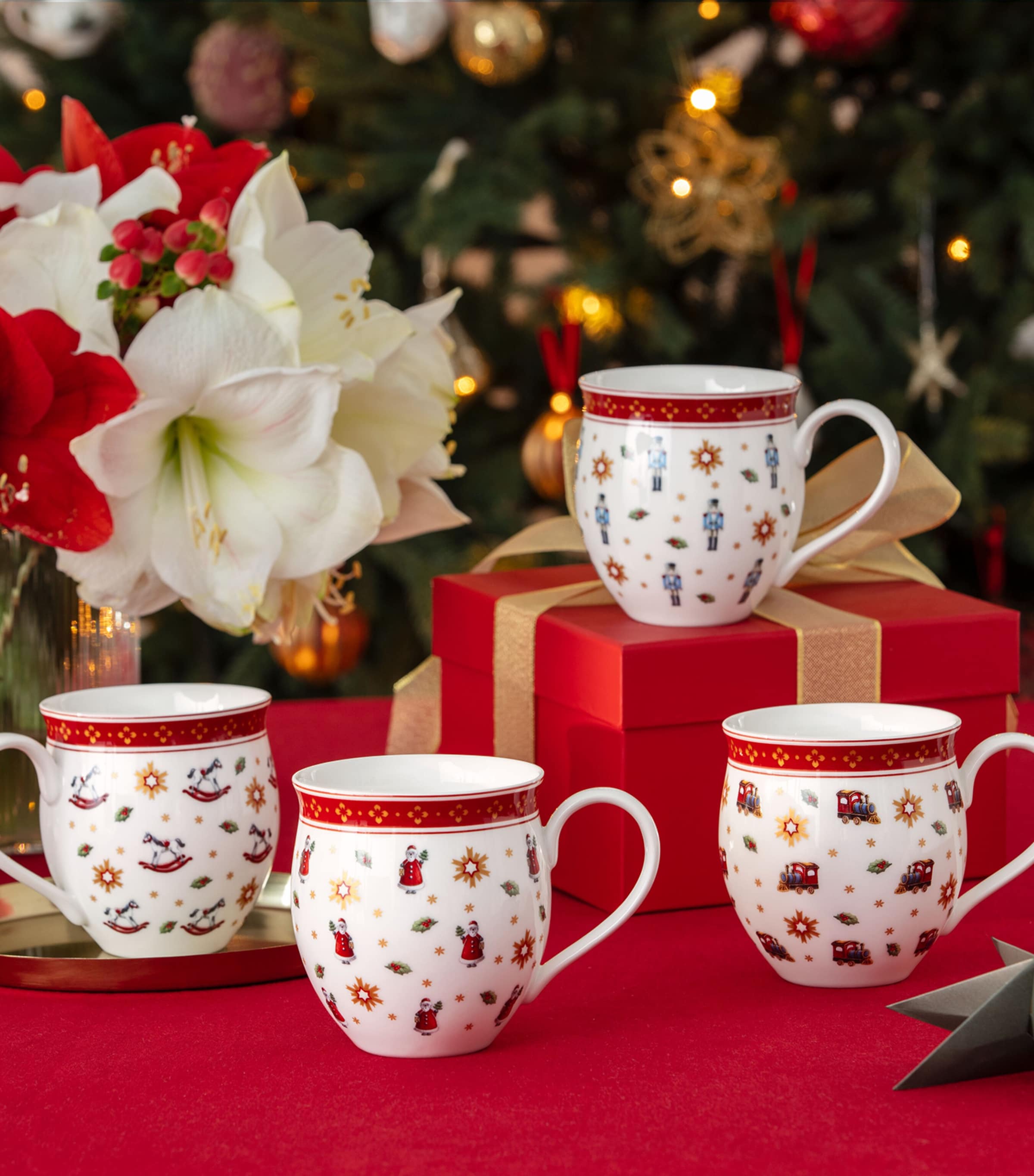 Porcelain Toy's Delight Anniversary Mugs (Set of 4) MULTI Image 2