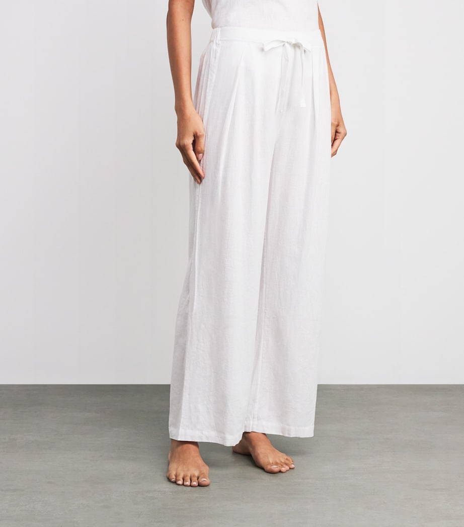Linen-Blend Relaxed Pyjama Trousers OFWHT OFF WHITE Image 3