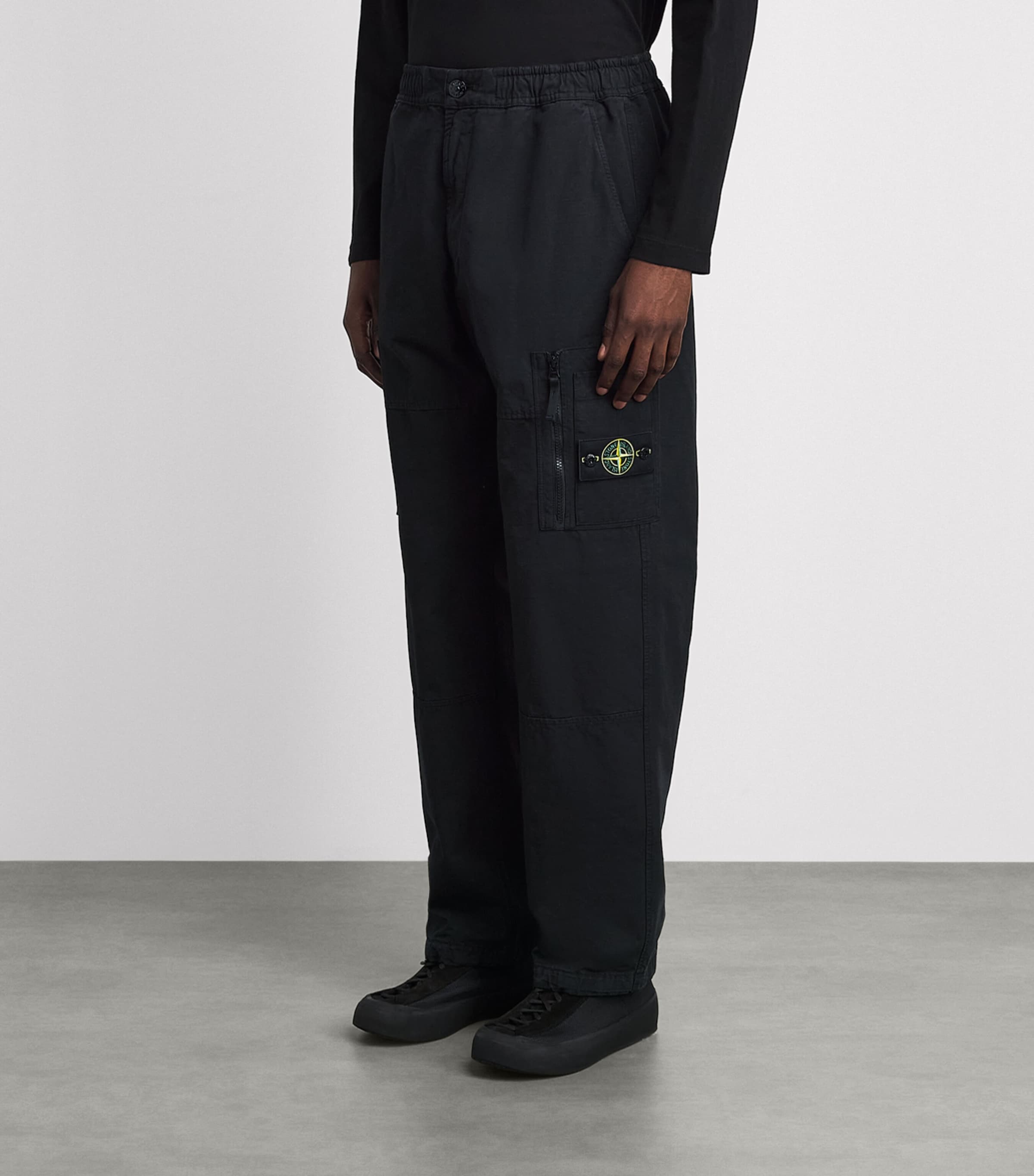 Stone Island Mens Organic Cotton Ripstop Cargo Trousers Image 4