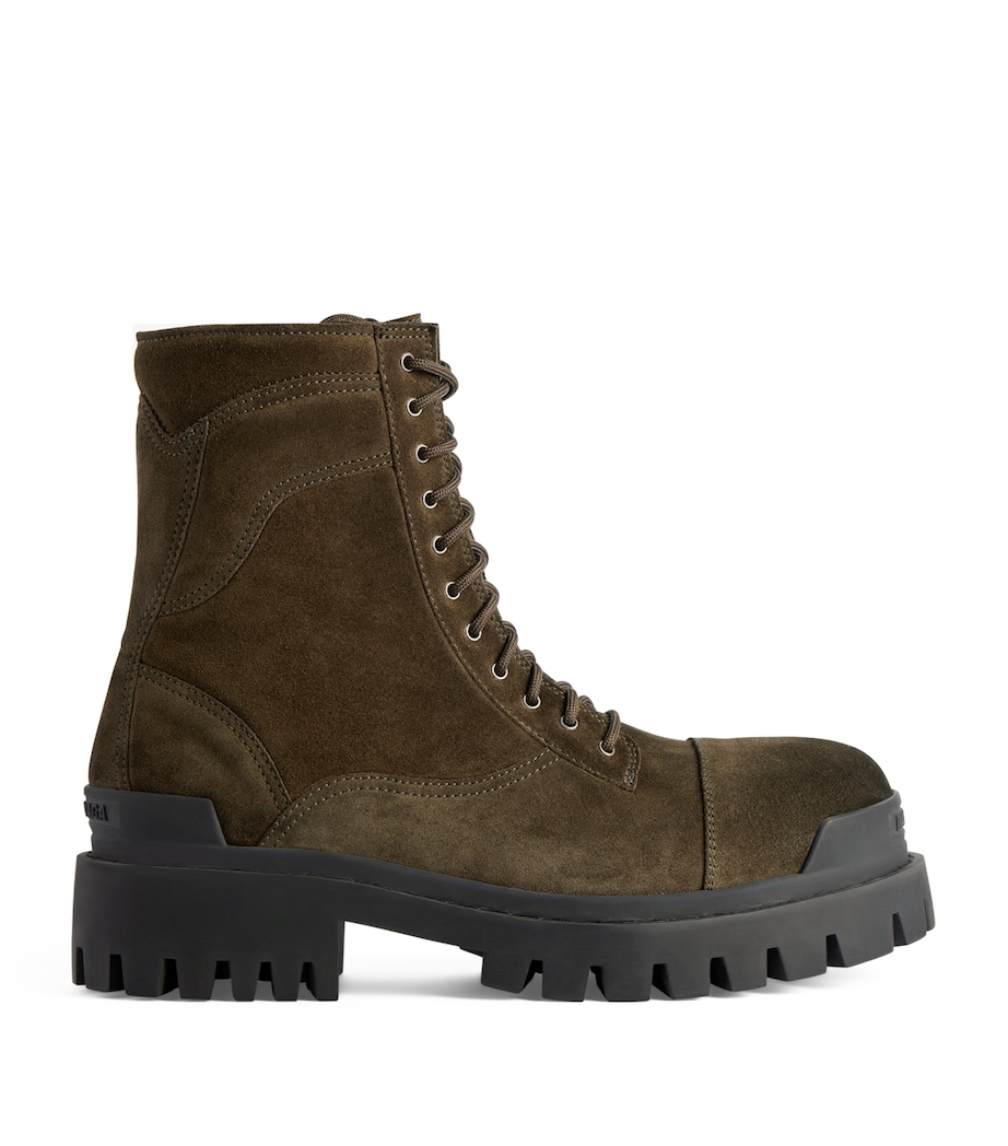 Balenciaga Suede Combat Strike Boots Image 1
