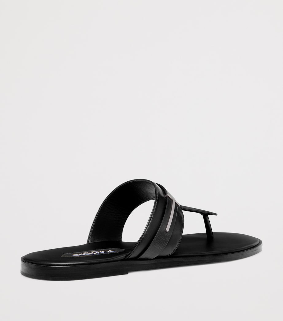 Leather Logo Sandals NAA Image 3
