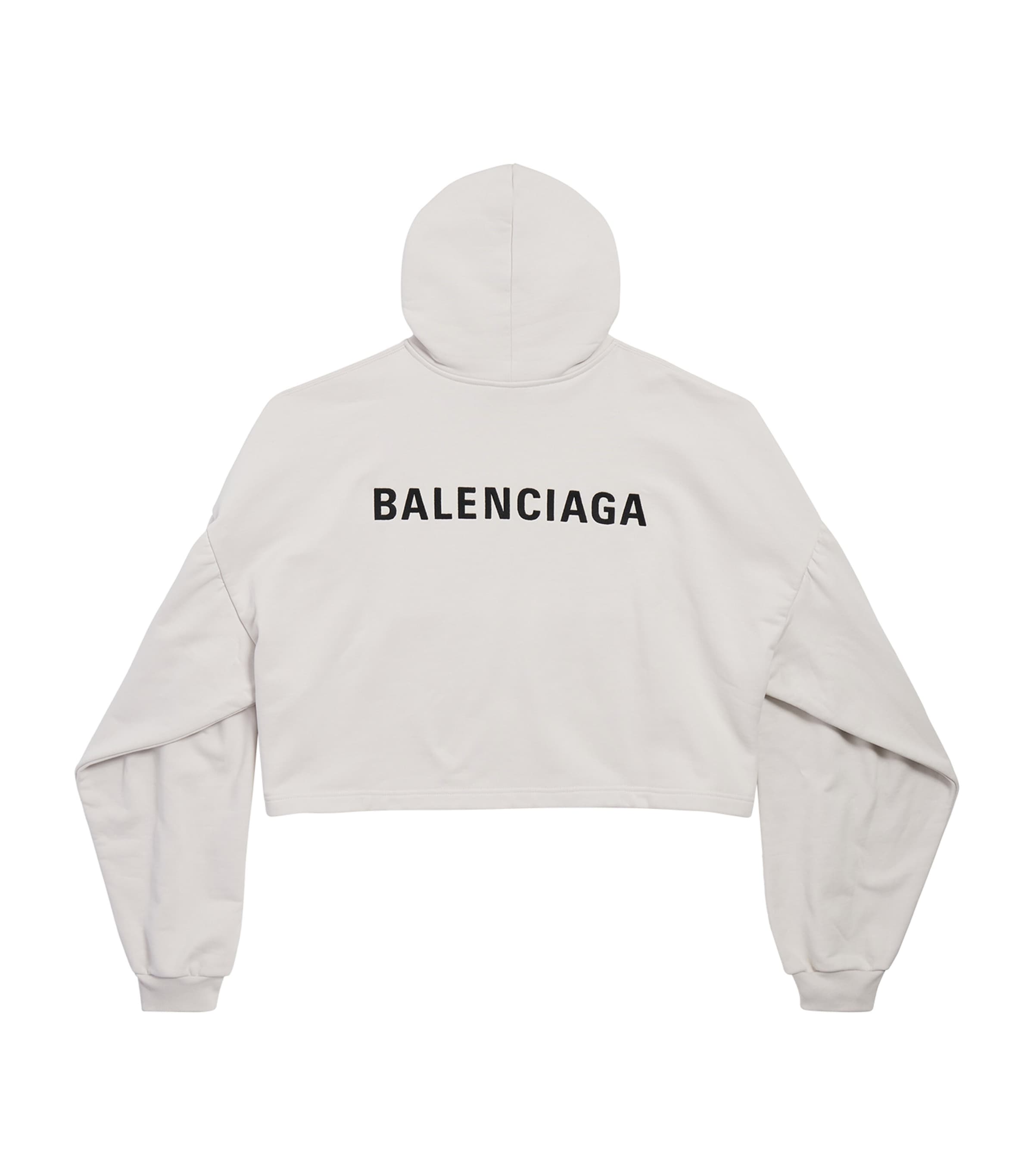 Balenciaga Womens Logo Cropped Hoodie Image 2