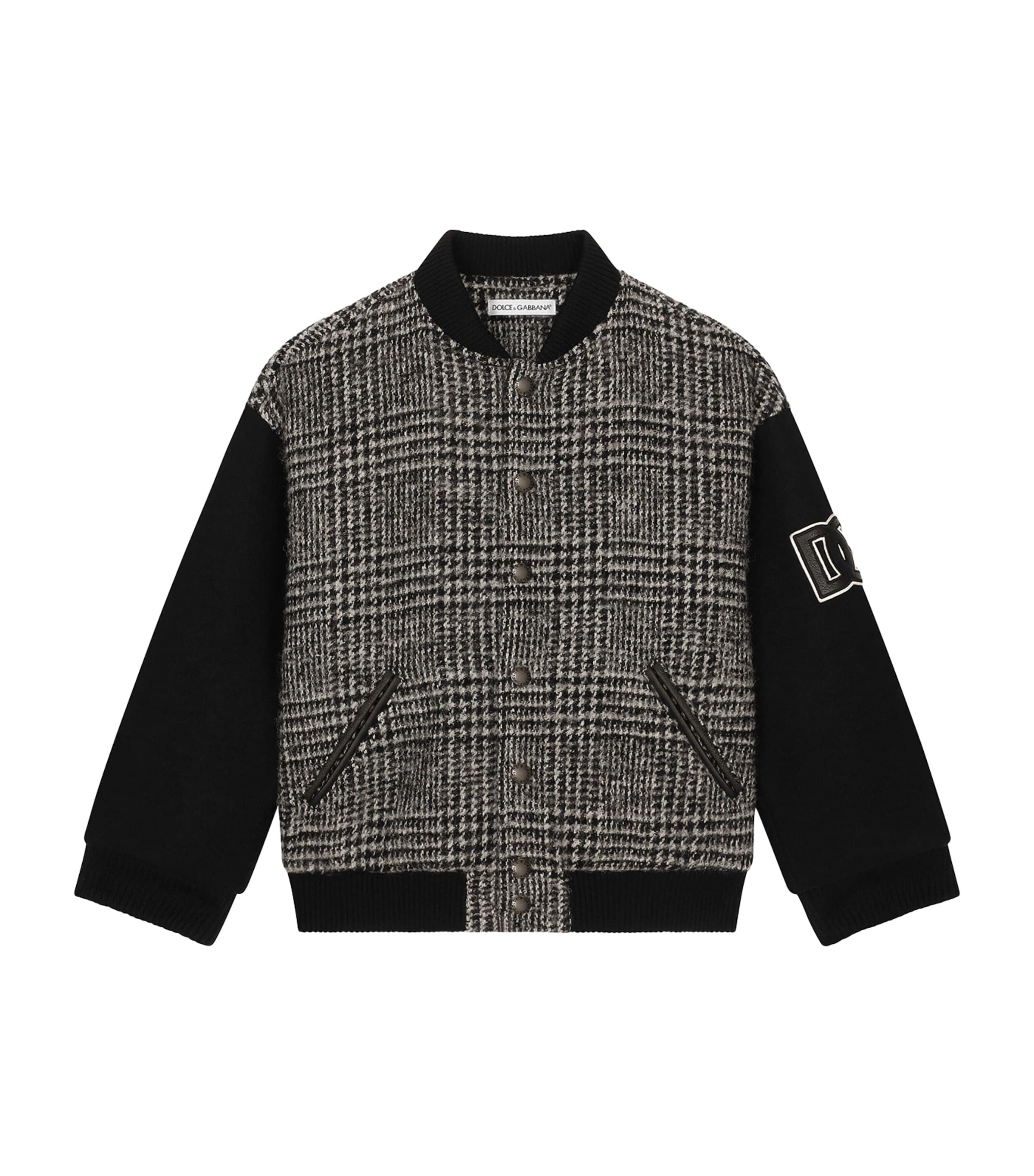 Dolce & Gabbana Wool-blend Glen Plaid Bomber Jacket