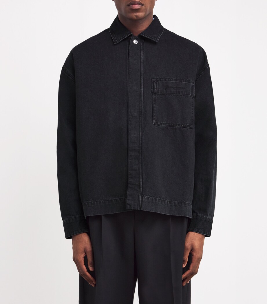 Jacquemus Mens Denim Shirt Jacket Black Image 3