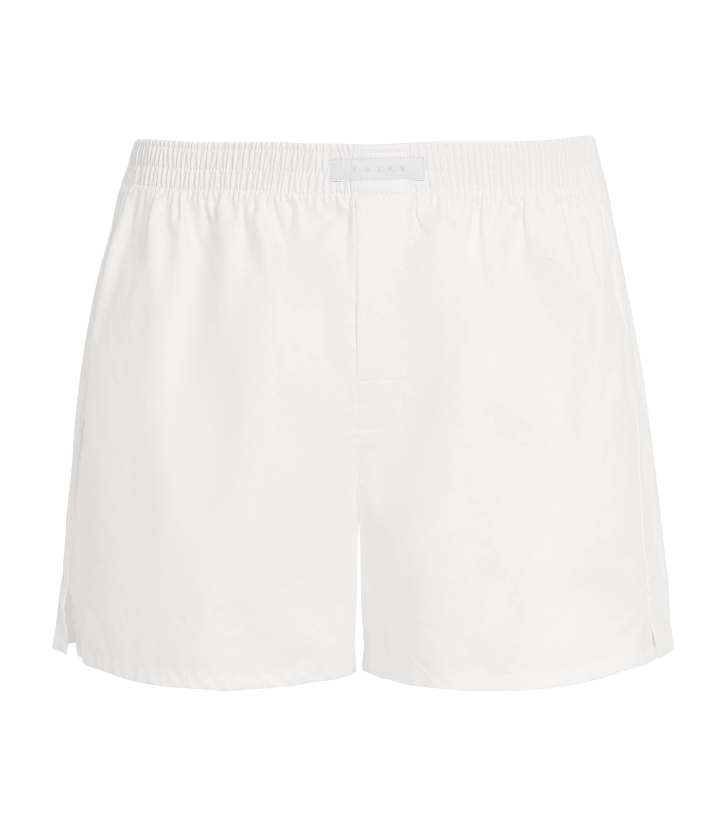 Falke Mens Cotton Woven Boxer Shorts White Image 1