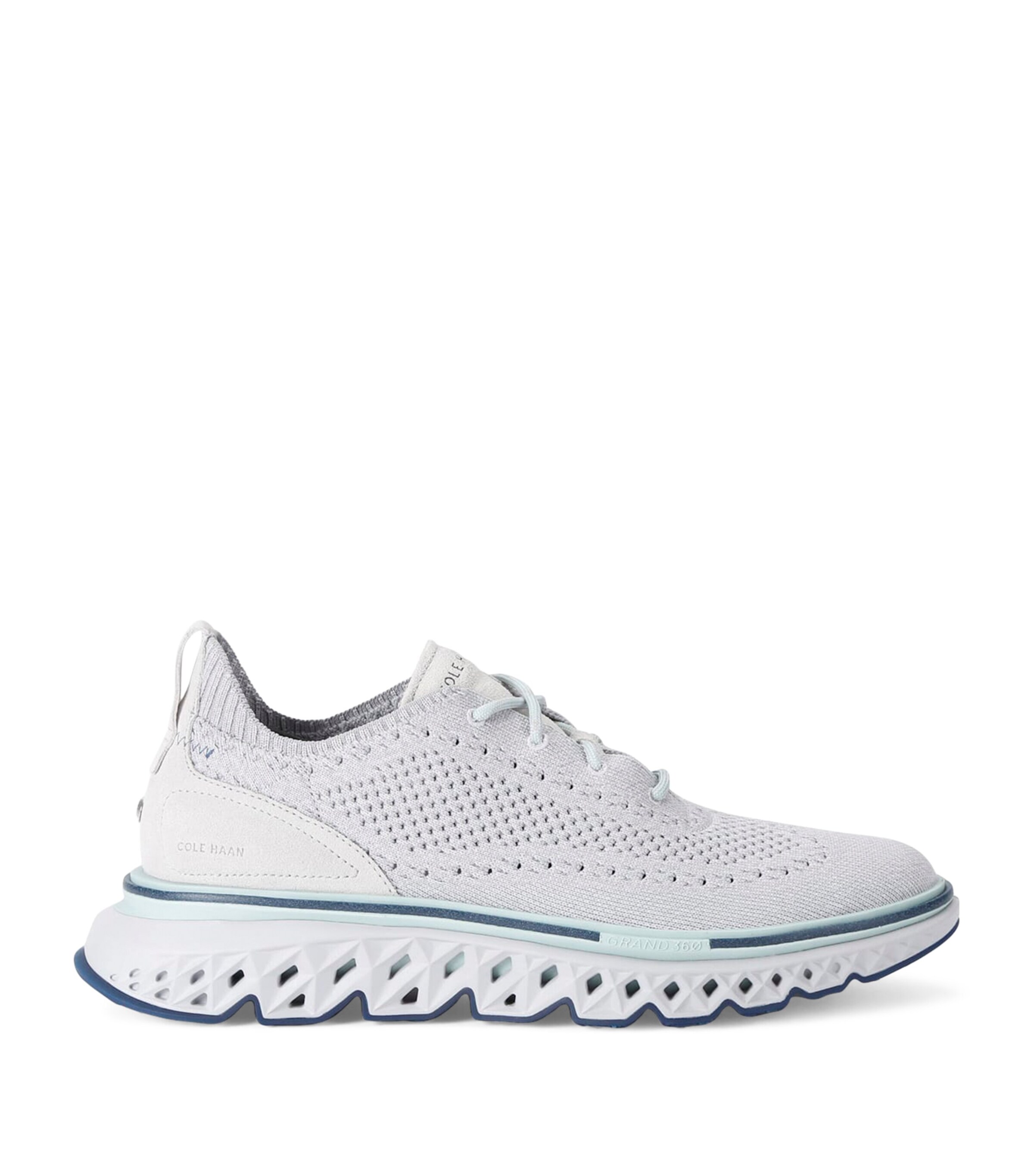 Cole Haan Mens 5 Zerogrand Stitchlite Wingtip Mesh Low-top Trainers Grey Mixed In Grey
