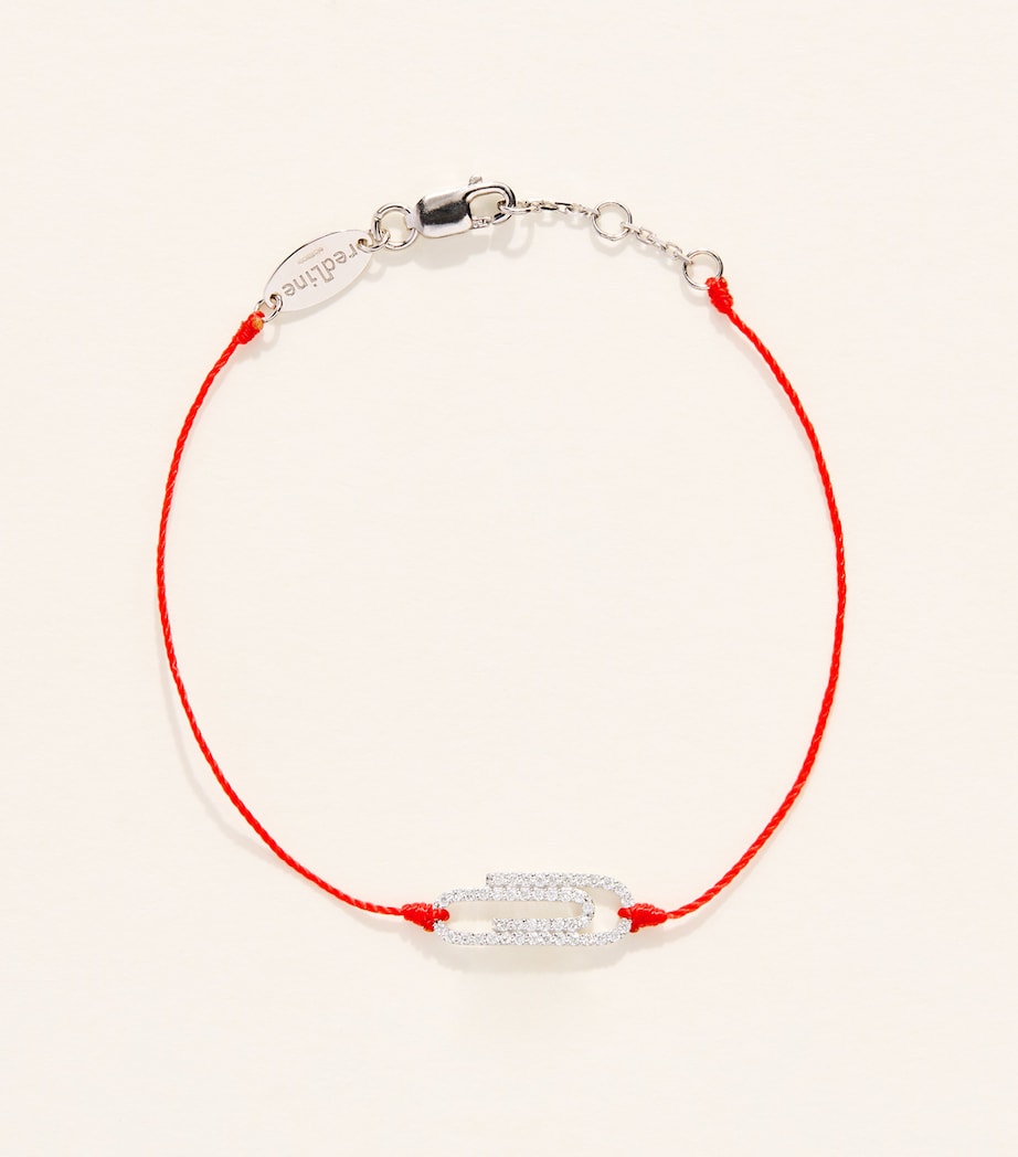 Redline White Gold and Diamond Trombone Bracelet Red Image 1