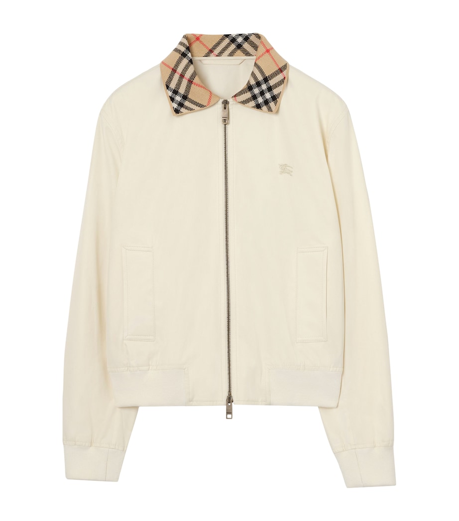 Burberry Womens Cotton Gabardine Jacket Tundra White Image 1