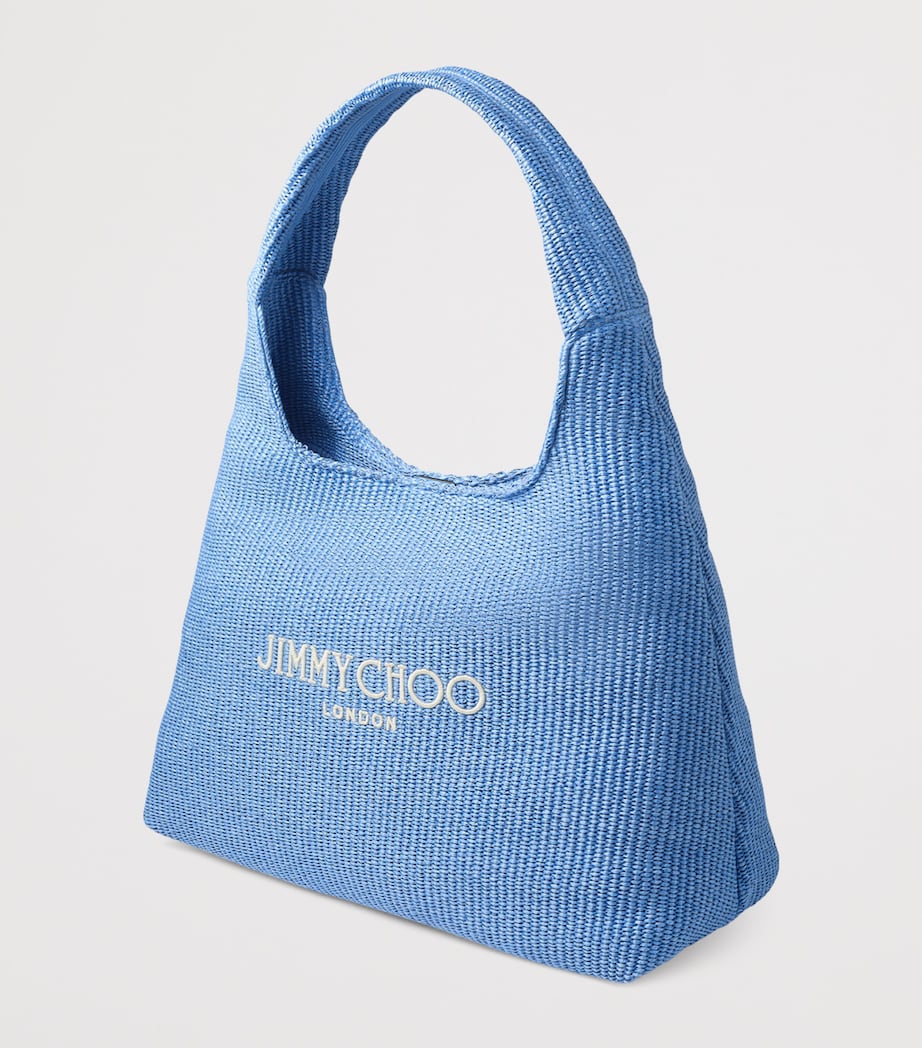 Jimmy Choo Beach Diamond Shoulder Bag Ocean Blue/ecru Image 3