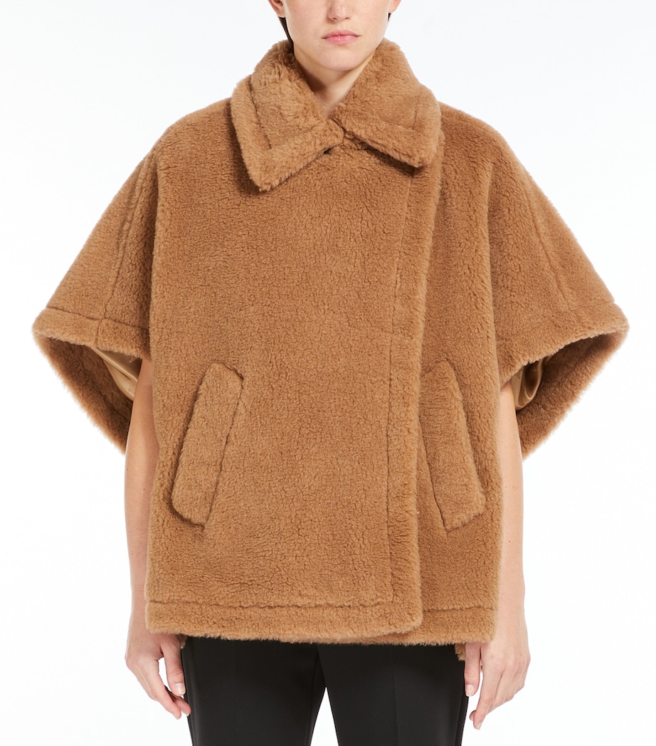 Max Mara Womens Camel Wool-Silk Tebe Cape Camel Image 2