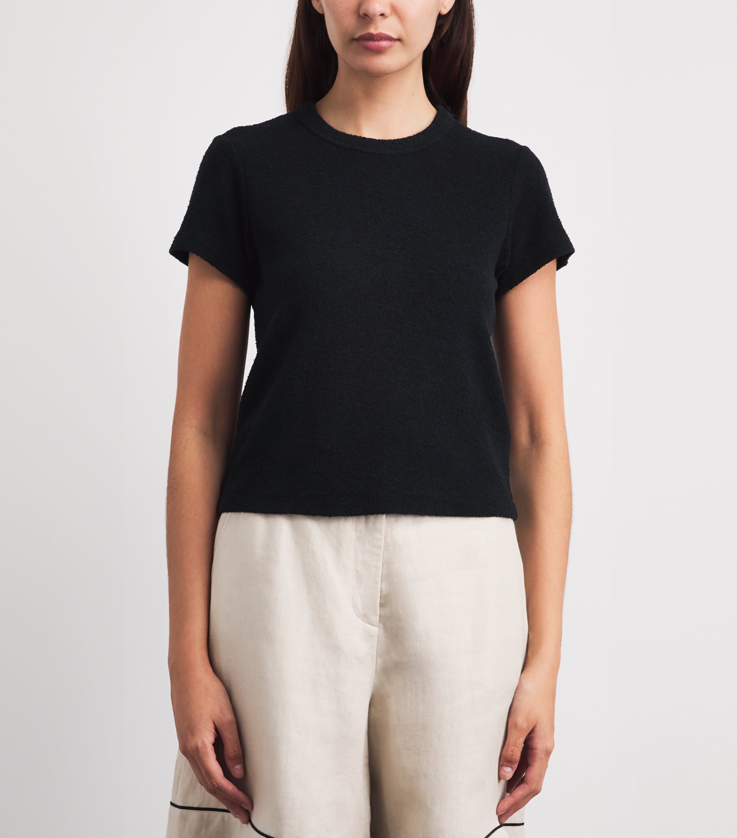 ME+EM Womens Cotton-Blend Knitted T-Shirt Black Image 4
