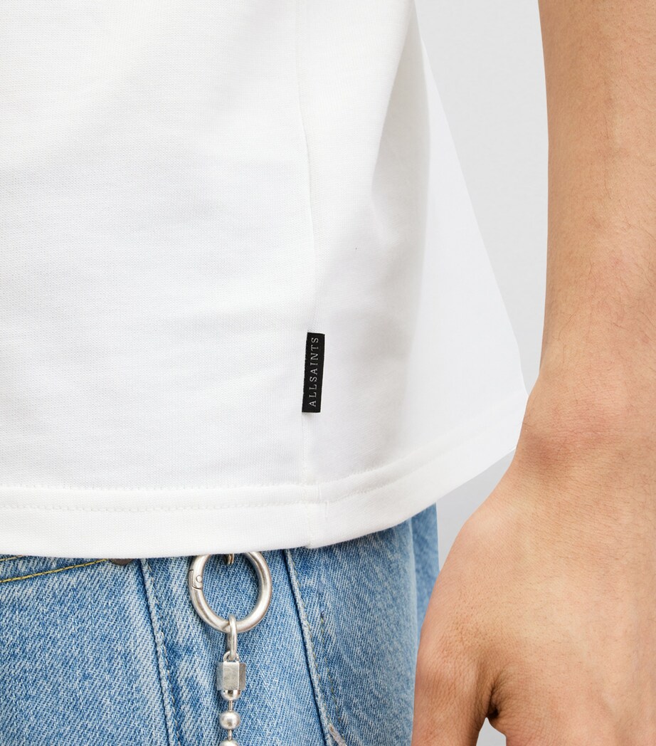 AllSaints Mens Organic Cotton Nero T-Shirt Chalk White Image 6