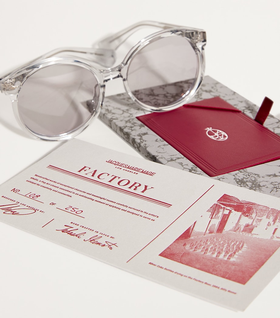 Jacques Marie Mage Acetate Round Factory Sunglasses Sulfur Image 5