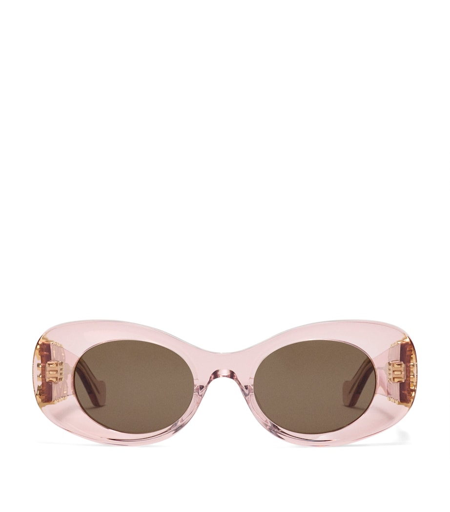 LOEWE Bevelled Oval Sunglasses Transparent Rose Image 1