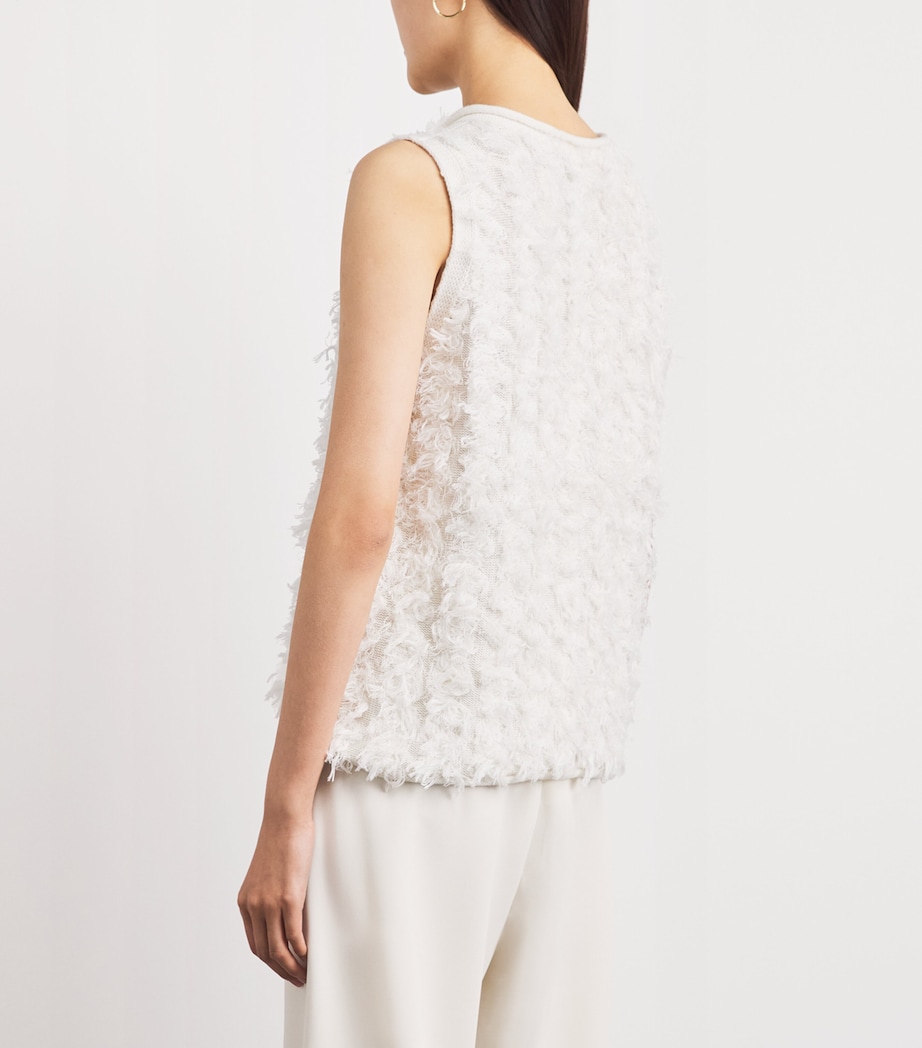 Lauren Manoogian Womens Cotton-Linen Tufted Sweater Vest Bone Image 5